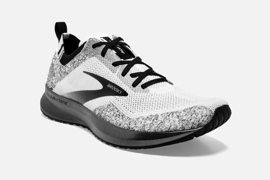 Brooks Levitate 4 Road Running Shoes Mens White/Black 438967-UDS